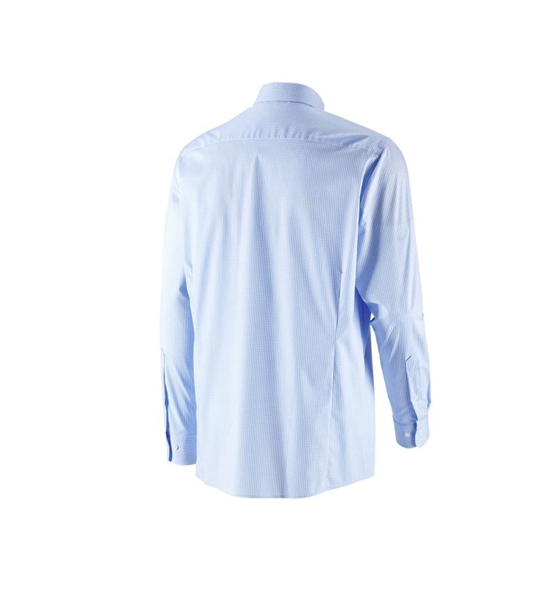 Hauts: e.s. Chemise de travail cotton stretch comfort fit + bleu glacial à carreaux 5