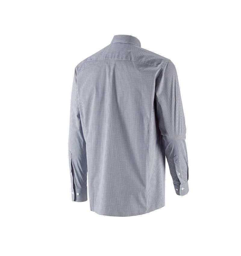 Hauts: e.s. Chemise de travail cotton stretch comfort fit + bleu foncé à carreaux 5