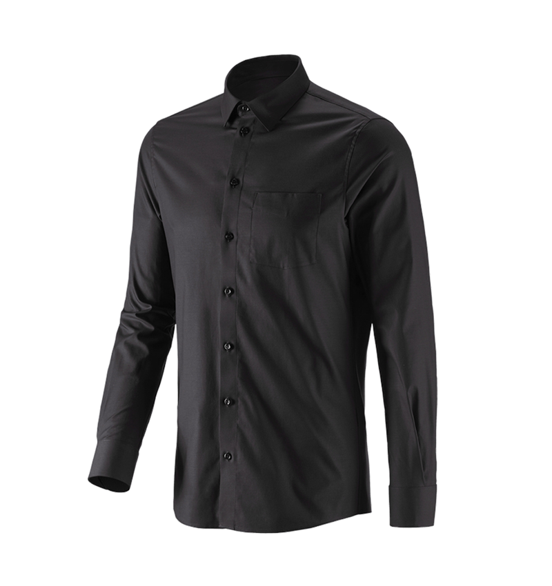 Shirts & Co.: e.s. Business Hemd cotton stretch, slim fit + schwarz 4