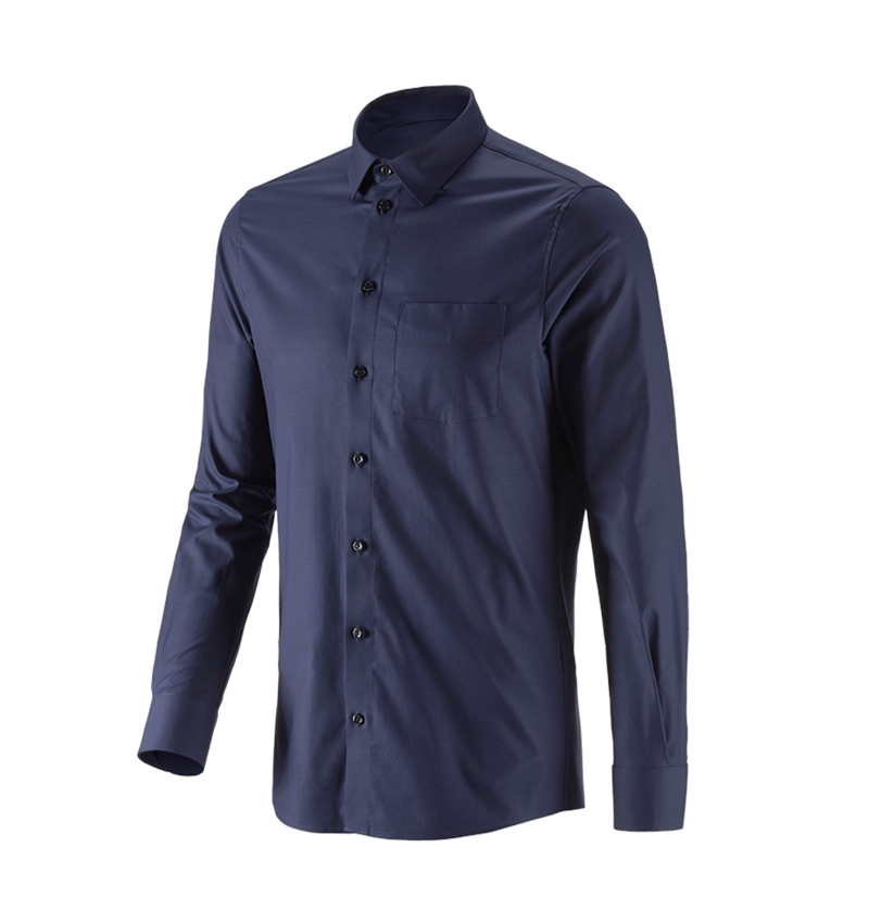 Themen: e.s. Business Hemd cotton stretch, slim fit + dunkelblau 4