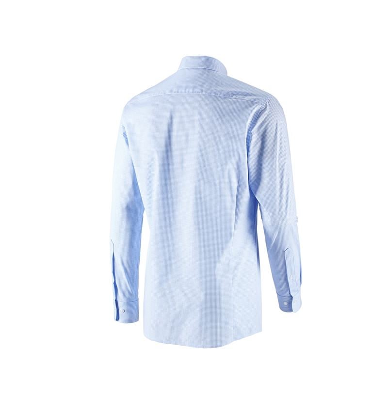 Shirts & Co.: e.s. Business Hemd cotton stretch, slim fit + frostblau kariert 5