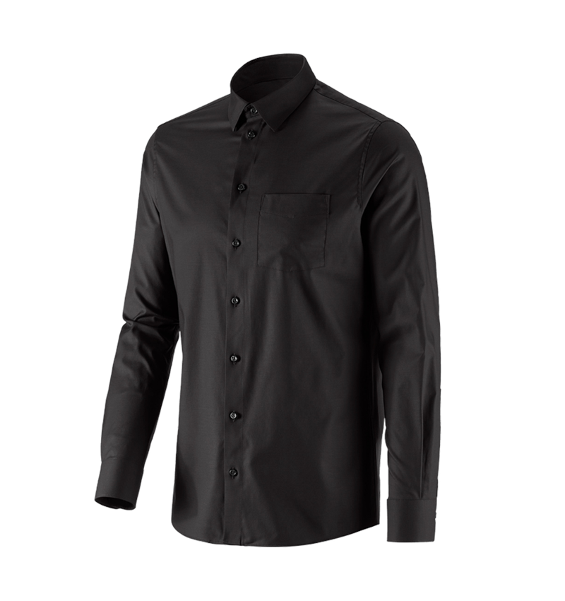 Shirts & Co.: e.s. Business Hemd cotton stretch, regular fit + schwarz 4