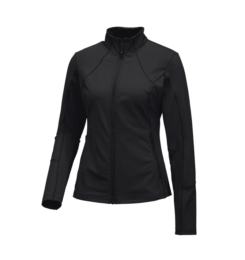 Shirts & Co.: e.s. Funktions Sweatjacke solid, Damen + schwarz 1