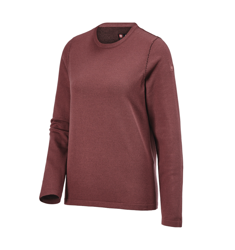 Hauts: Pullover à col rond e.s.iconic, femmes + rouge oxyde 7