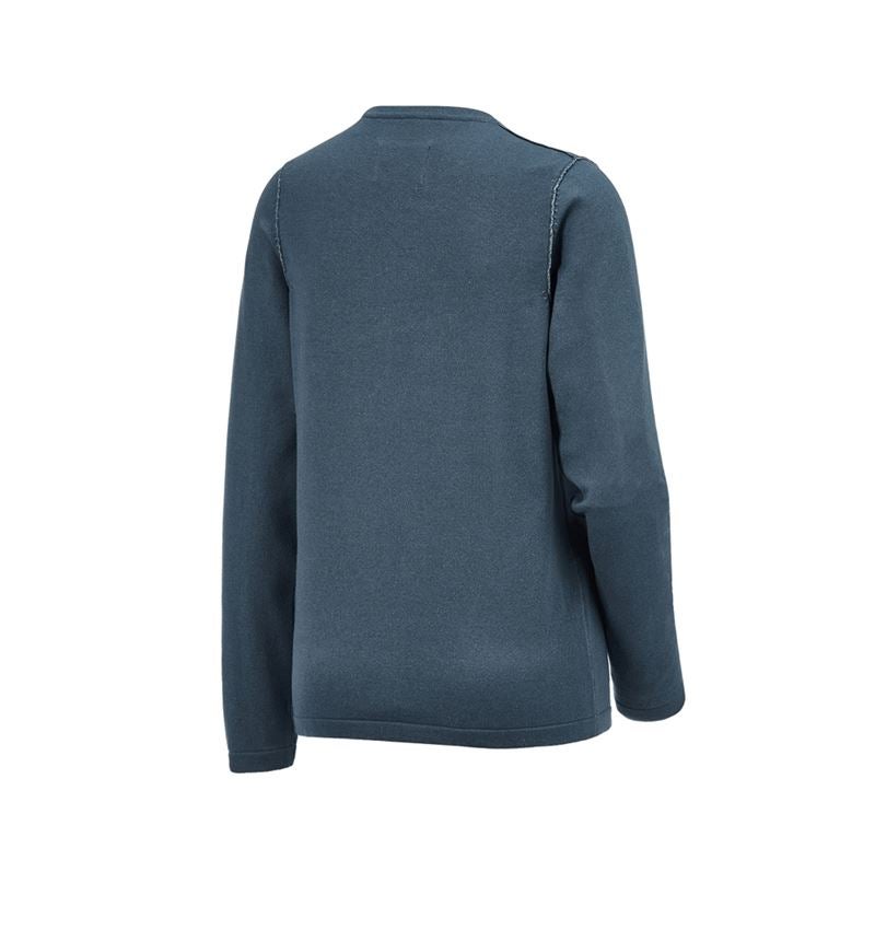 Hauts: Pullover à col rond e.s.iconic, femmes + bleu oxyde 8