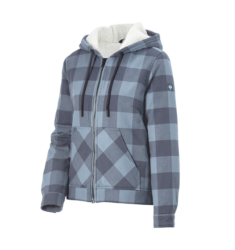 Jacken: Karo-Kapuzenjacke e.s.iconic, Damen + nelkenblau/oxidblau 7