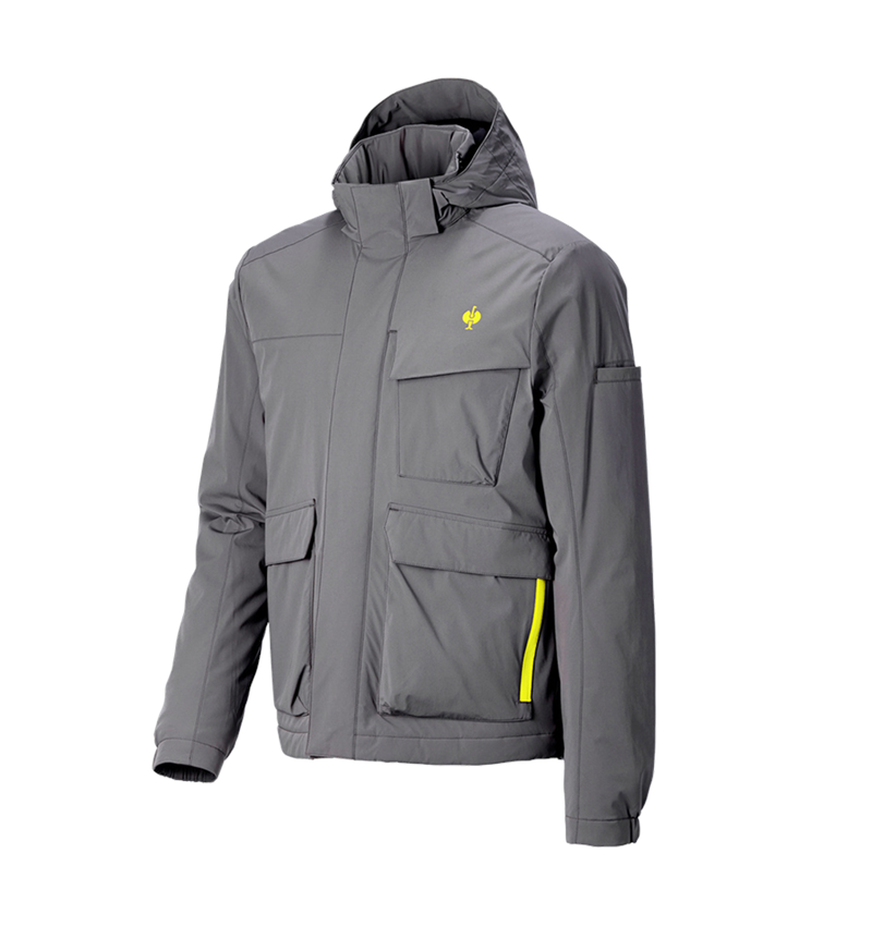 Vêtements: Veste d'hiver e.s.trail + gris basalte/jaune acide 5