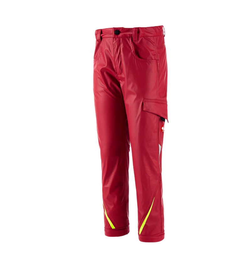 Pantalons: Pantalon pluie e.s.motion 2020 superflex, enfants + rouge vif/jaune fluo