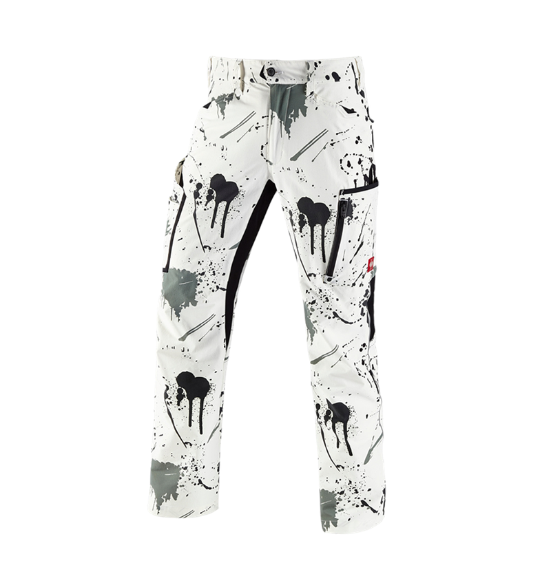 Pantalons de travail: e.s. Pantalon cargo stretch Painter + blanc/noir 2