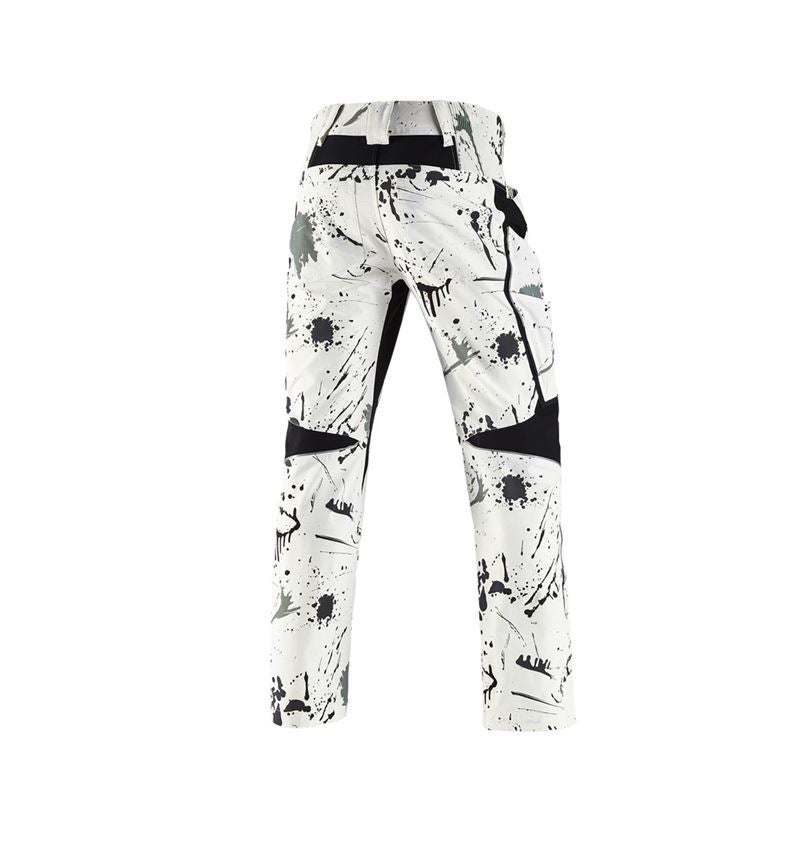 Pantalons de travail: e.s. Pantalon cargo stretch Painter + blanc/noir 3