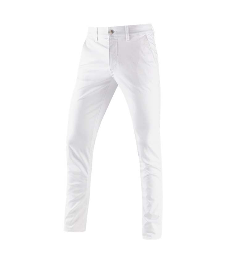 Pantalons de travail: e.s. Pantalon de travail à 5 poches Chino + blanc 2