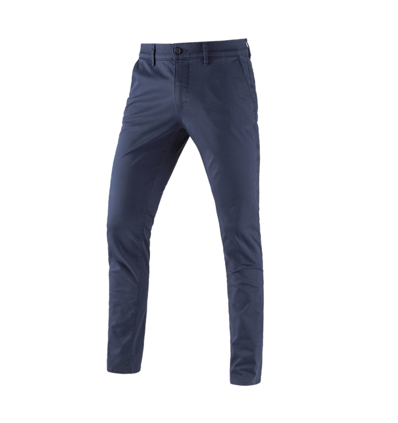 Pantalons de travail: e.s. Pantalon de travail à 5 poches Chino + bleu foncé 2