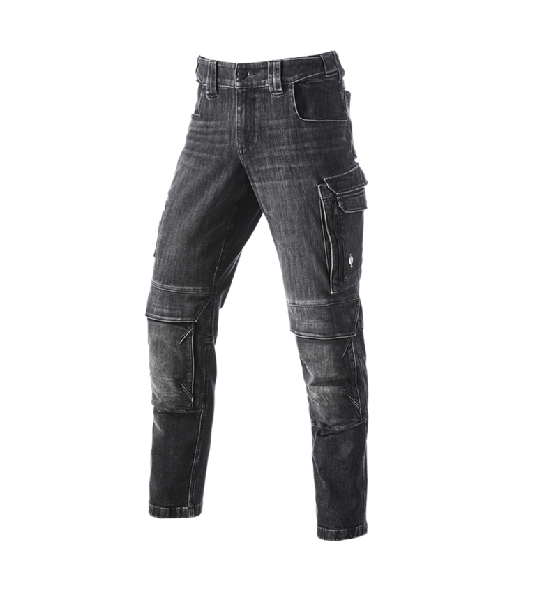 Pantalons de travail: Jeans de travail cargo e.s.concrete + blackwashed 2