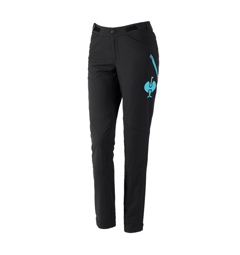 Pantalons de travail: Pantalon de fonction e.s.trail, femmes + noir/lapis turquoise 2