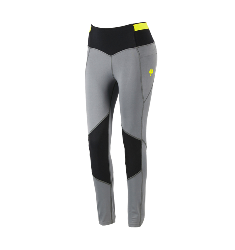 Pantalons de travail: Collant Race e.s.trail, femmes + gris basalte/jaune acide 3