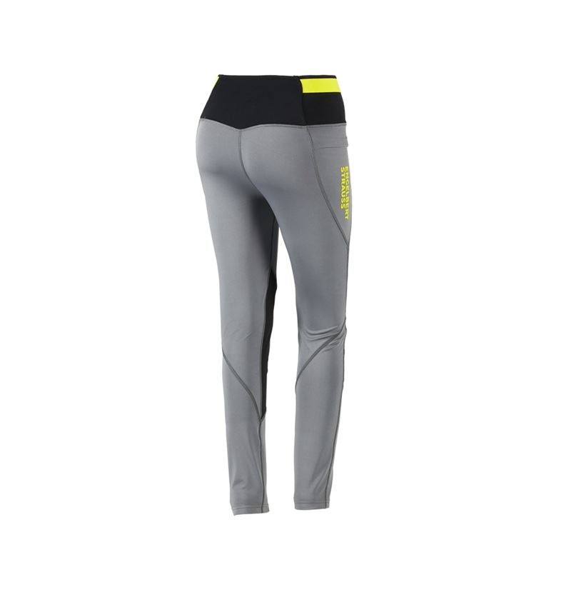 Pantalons de travail: Collant Race e.s.trail, femmes + gris basalte/jaune acide 4
