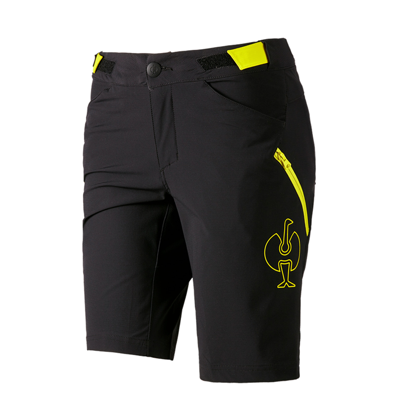 Pantalons de travail: Fonctionnelle short e.s.trail, femmes + noir/jaune acide 3