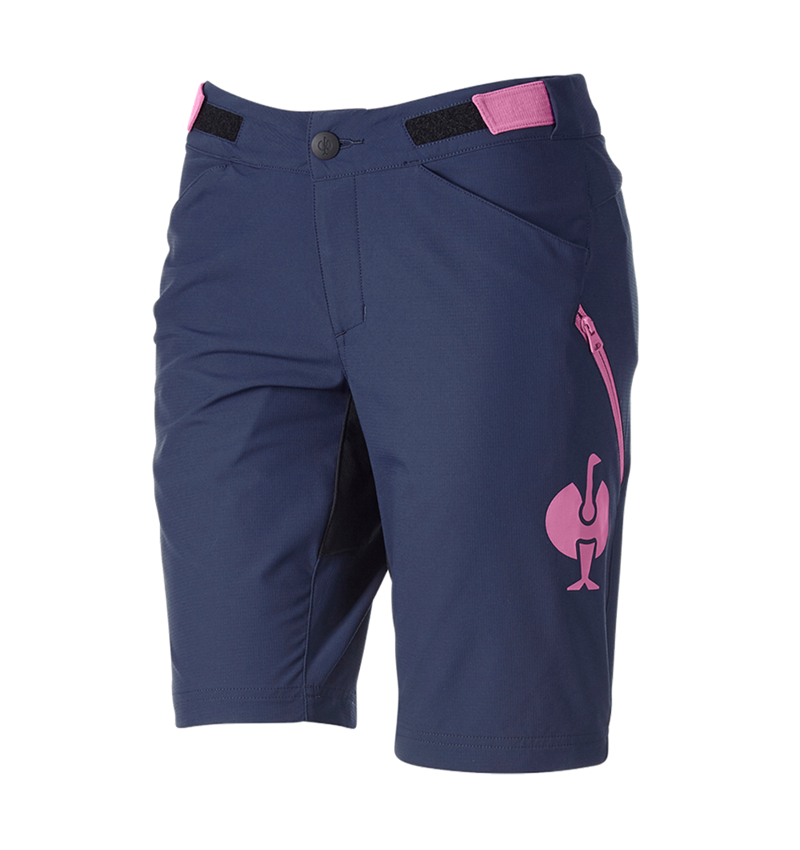 Pantalons de travail: Fonctionnelle short e.s.trail, femmes + bleu profond/rose tara 3