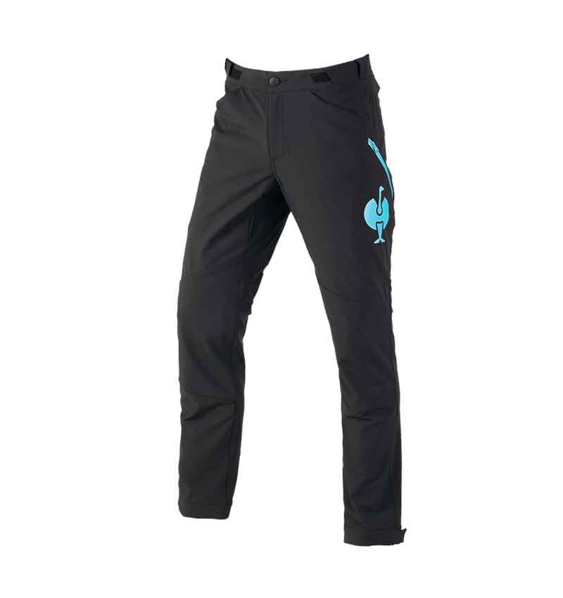 Pantalons de travail: Pantalon de fonction e.s.trail + noir/lapis turquoise 2