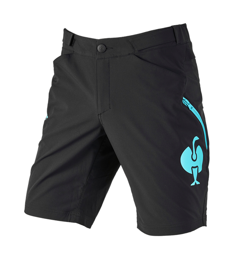 Pantalons de travail: Fonctionnelle short e.s.trail + noir/lapis turquoise 2