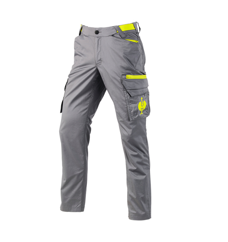 Pantalons de travail: Pantalon Cargo e.s.trail + gris basalte/jaune acide 2