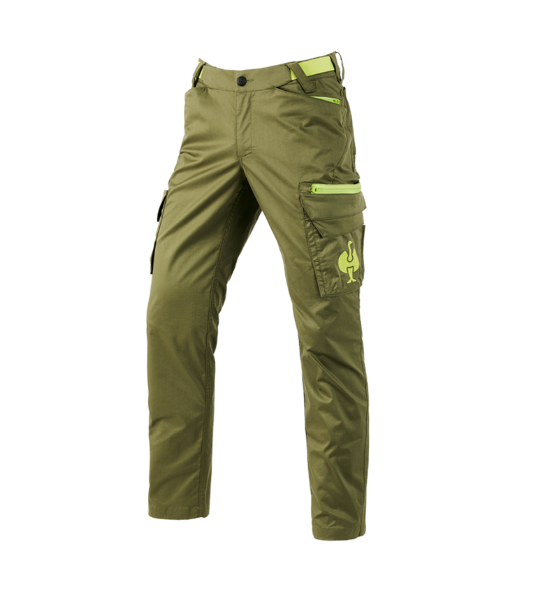 Pantalons de travail: Pantalon Cargo e.s.trail + vert genévrier/vert citron 2