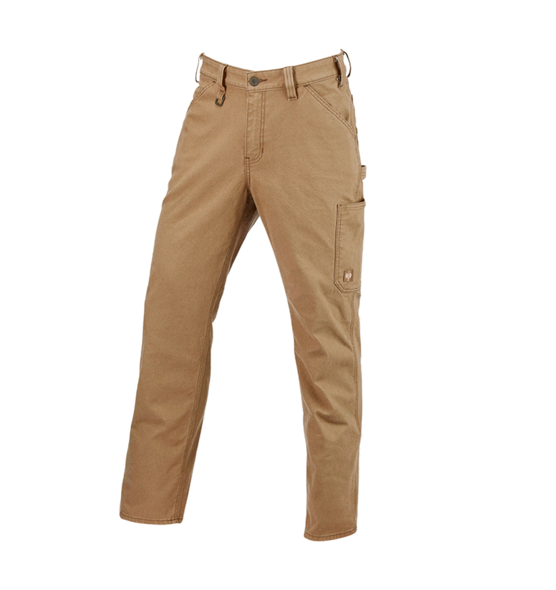 Pantalons de travail: Pantalon à taille élastique e.s.iconic + brun amande 8
