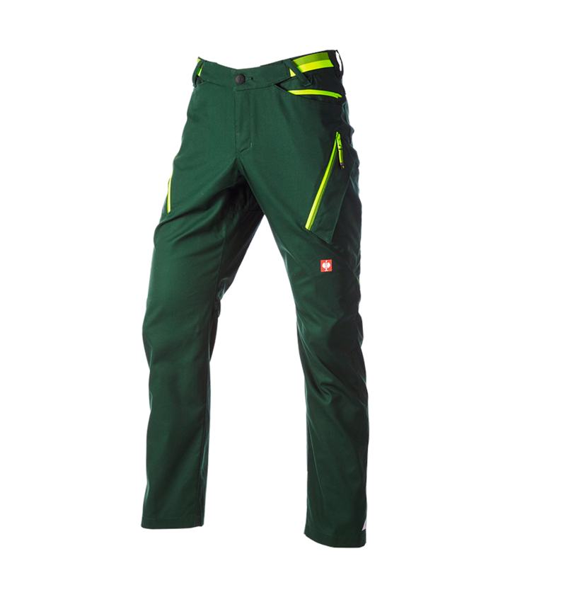 Pantalons de travail: Pantalon à poches multiples e.s.ambition + vert/jaune fluo 5