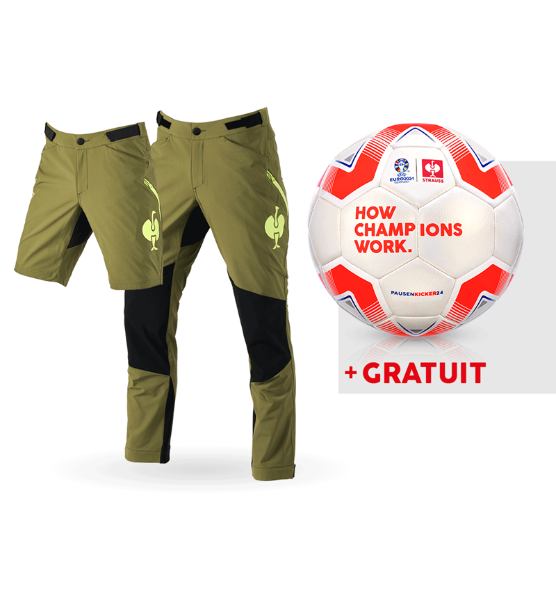 Vêtements: KIT : Pantalon de fonction e.s.trail+short+ballon + vert genévrier/vert citron
