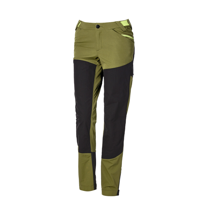 Pantalons de travail: Pantalon de fonction hybride e.s.trail, femmes + vert genévrier/vert citron 6