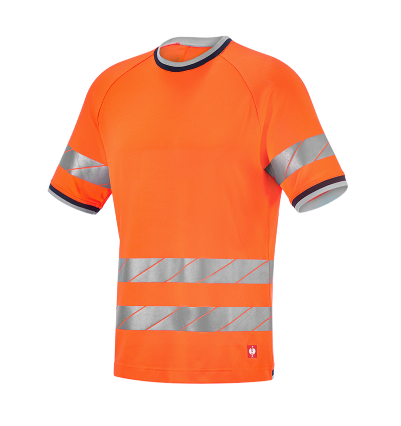 Bekleidung: Warnschutz Funktions T-Shirt e.s.ambition + warnorange/dunkelblau 8