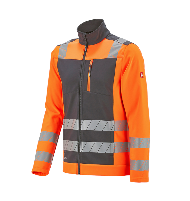 Bekleidung: Warnschutz Softshelljacke e.s.motion 24/7 + anthrazit/warnorange 8