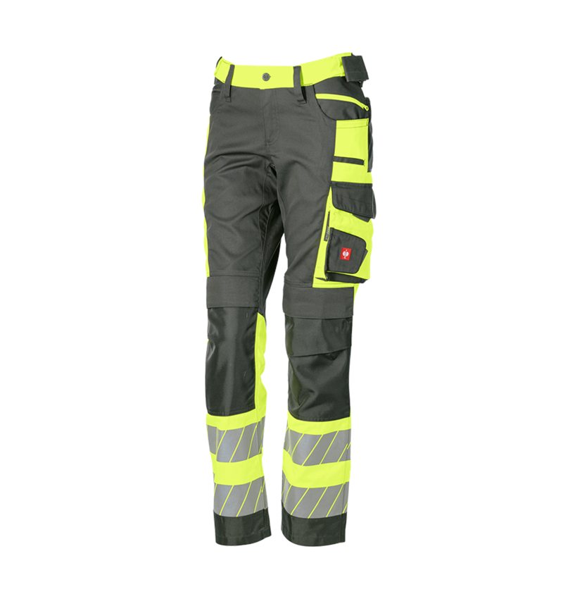 Hosen: Warnschutz Bundhose e.s.motion 24/7, Damen + anthrazit/warngelb 6