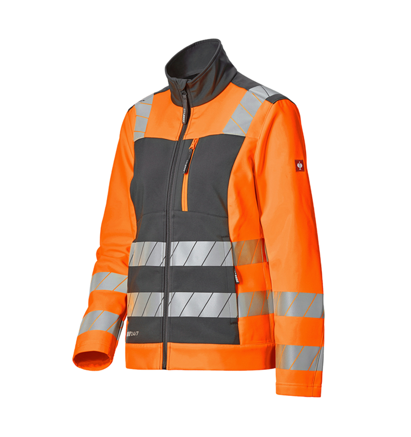 Vestes de travail: Veste softshell signal. e.s.motion 24/7, femmes + anthracite/orange fluo 4