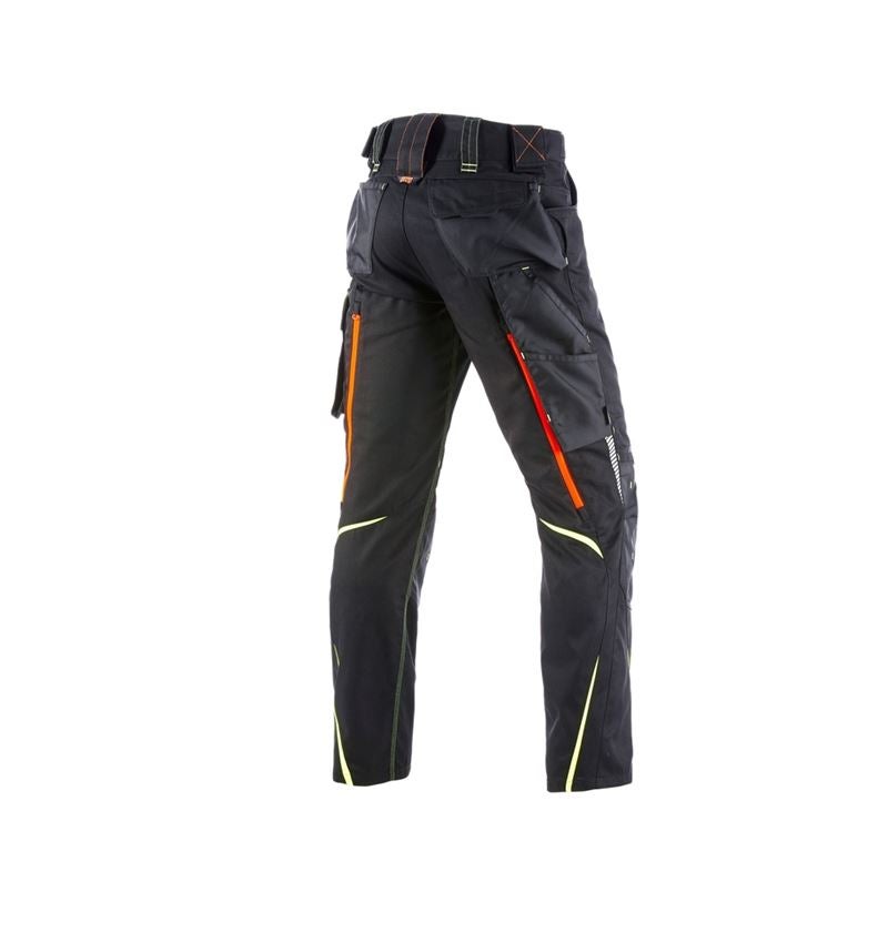 Menuisiers: Pantalon à taille élastique e.s.motion 2020 + noir/jaune fluo/orange fluo 3