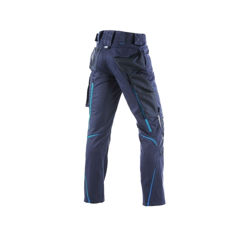 Pantalons de travail: Pantalon à taille élastique e.s.motion 2020 + bleu foncé/atoll 3