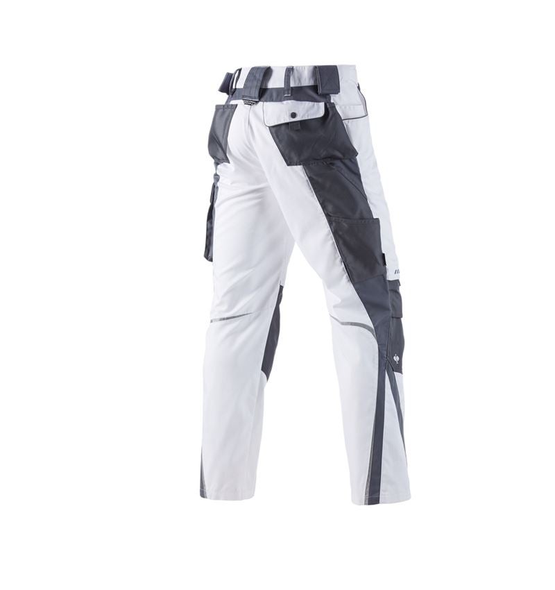 Menuisiers: Pantalon à taille élastique e.s.motion + blanc/gris 3