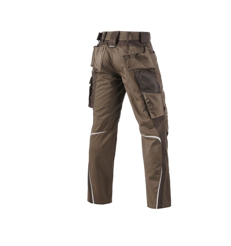 Menuisiers: Pantalon à taille élastique e.s.motion + noisette/marron 3
