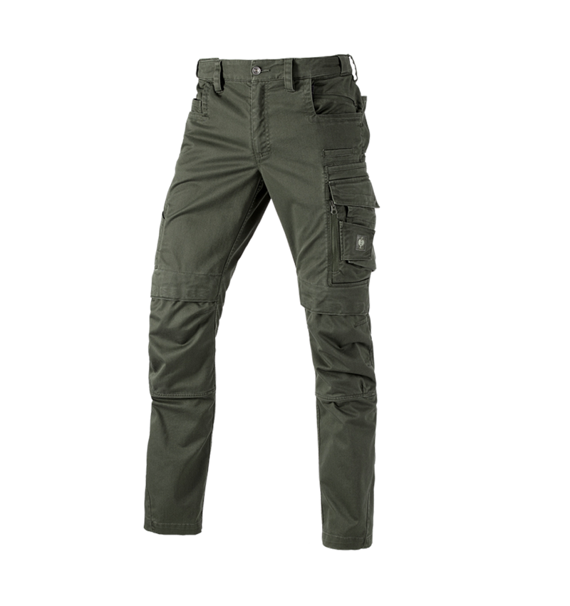Pantalons de travail: Pantalon à taille élastique e.s.motion ten + vert camouflage 2