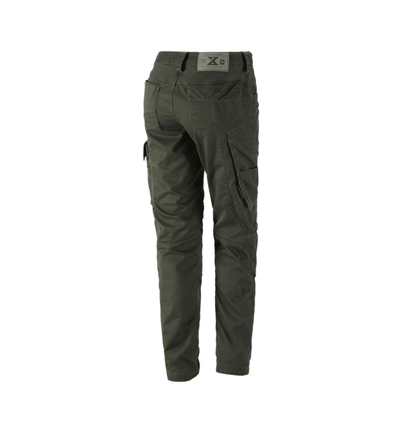 Pantalons de travail: Pantalon à taille élastique e.s.motion ten, femmes + vert camouflage 3