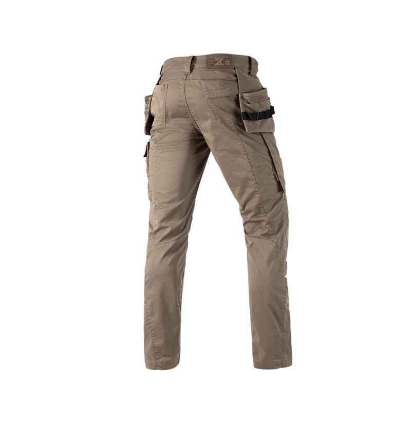 Menuisiers: Pantalon à taille élast. e.s.motion ten tool-pouch + brun cendré 2
