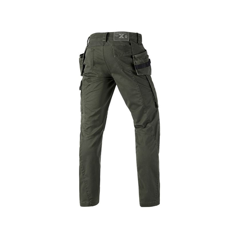 Menuisiers: Pantalon à taille élast. e.s.motion ten tool-pouch + vert camouflage 1