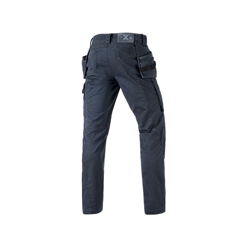 Menuisiers: Pantalon à taille élast. e.s.motion ten tool-pouch + bleu ardoise 3