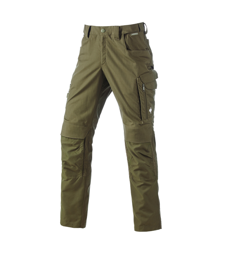 Pantalons de travail: Pantalon à taille élastique e.s.concrete solid + vert boue 2