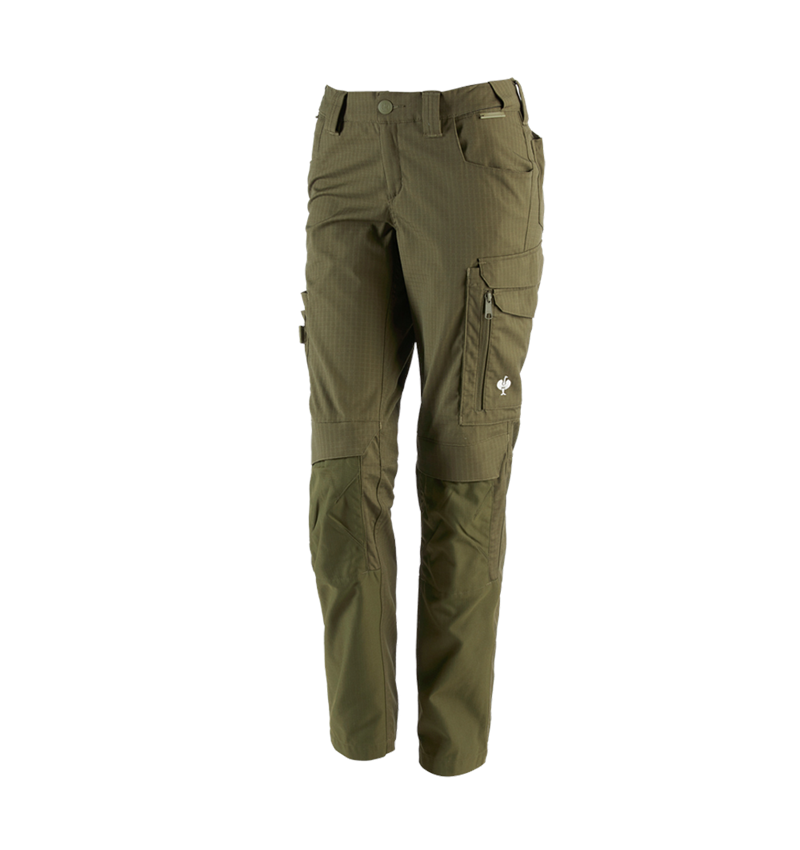 Thèmes: Pantalon à taille élast. e.s.concrete solid femmes + vert boue 2