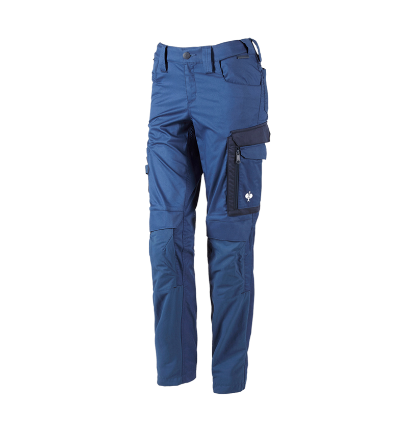 Pantalons de travail: Pantalon à taille élast. e.s.concrete light,femmes + bleu alcalin/bleu profond 2