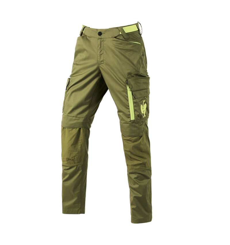 Pantalons de travail: Pantalon à taille élastique e.s.trail + vert genévrier/vert citron 3