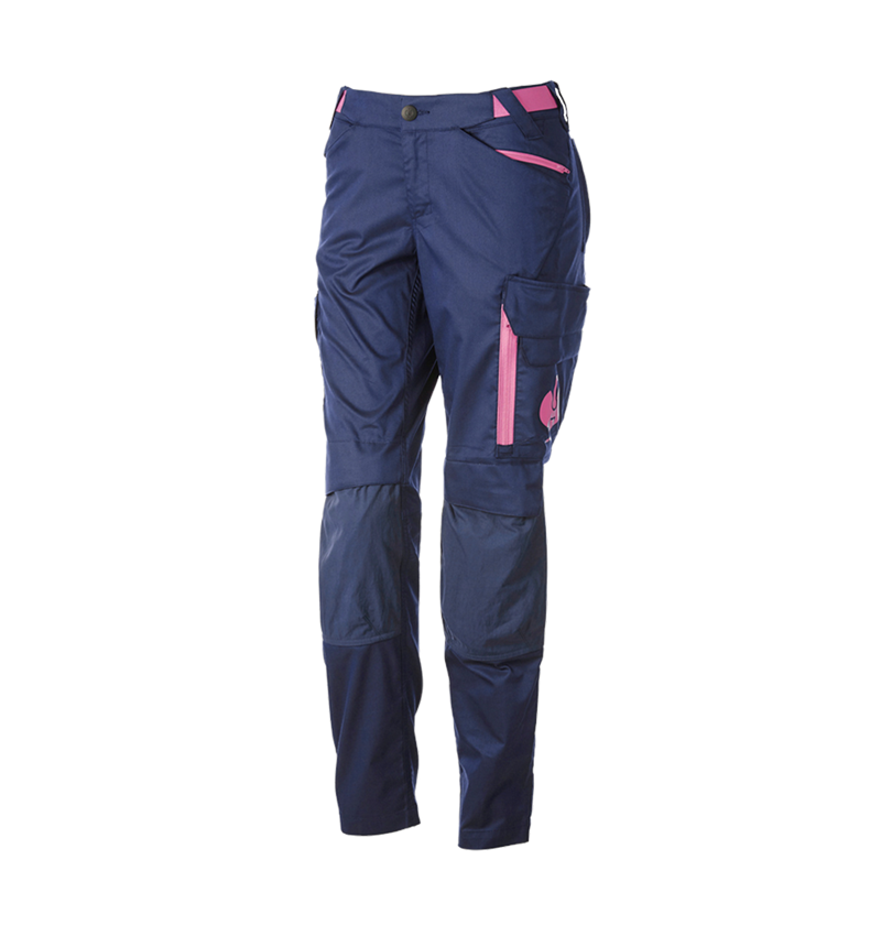 Vêtements: Pantalon à taille élastique e.s.trail, femmes + bleu profond/rose tara 4