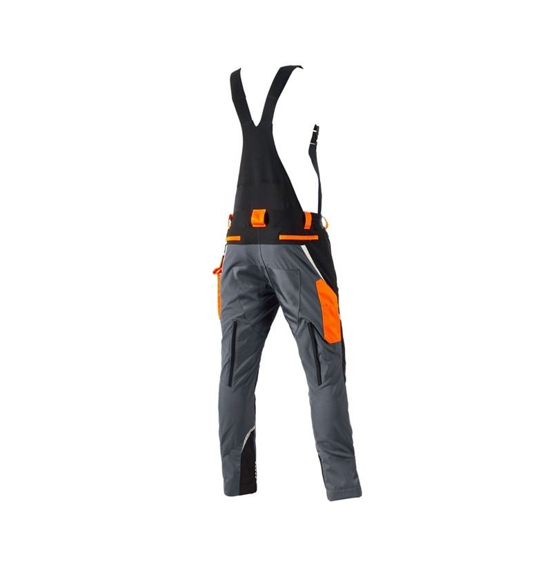 Pantalons de travail: e.s. Salopette de forestier anticoupure, KWF + gris/orange fluo 3