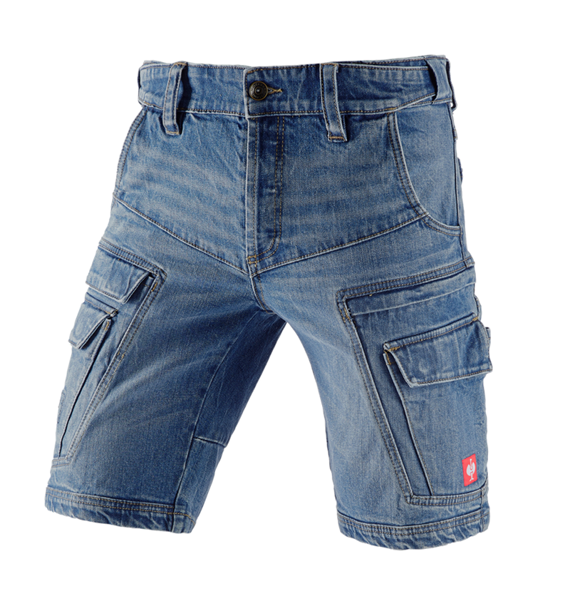 Pantalons de travail: e.s. Short en jeans cargo Worker POWERdenim + stonewashed 2